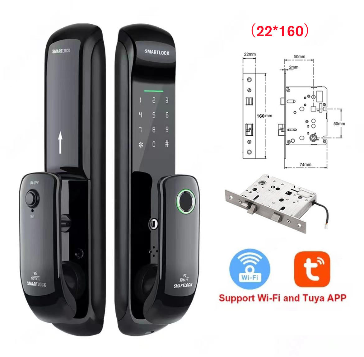 801-Smart Door Lock/ Digital Keypad Elektronik Sidik Jari Biometrik Otomatis