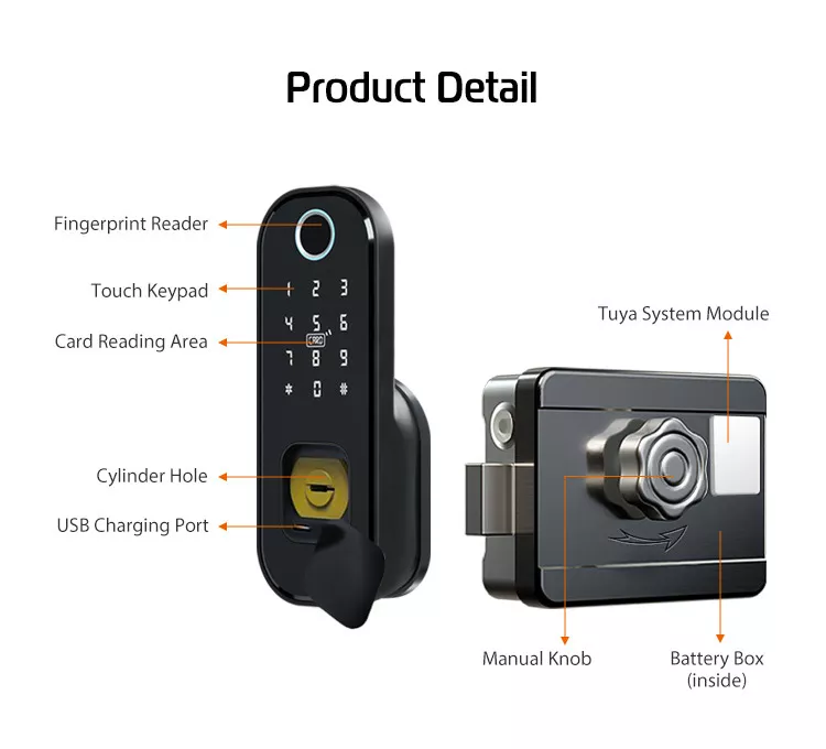 HD-8904 Bluetooth/Wifi Rim Smart Door Lock