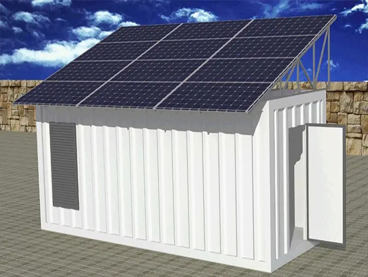 Systèmes solaires avec salles d'alimentation en conteneurs