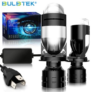 BULBTEK AM01 Popular Car Accessories H4 Car LED Projector Lens 150W Auto Lighting System LED H4 Mini BiLED Lens Headlight Bulb