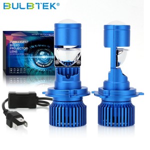 BULBTEK AM08 Retrofit Projector Light H4 Mini BiLED Projector Lens 150W LED Projector Headlights Dual Beam H4 LED Headlight Bulb