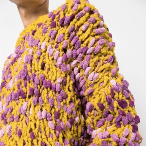 2023 Nový designový pánský pletený svetr s hrubou jehlovou texturou