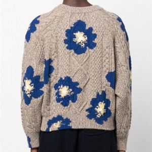 2023 Новый женский пуловер Кашемировый свитер с цветочным принтом
