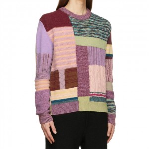 Oanpaste Long Sleeve Multicolor Patchwork Crewneck Sweater Sweater