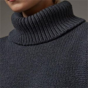OEM aukštos kokybės Intarsia moteriški žieminiai megztiniai ilgomis rankovėmis