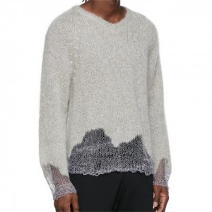 Soft Long Sleeve Strécken Casual Jumper Wanter Grey Mohair Sweater