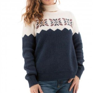Sesuaikan Desain Terbaru Snowflake Rajutan Sweater Wanita Pullover