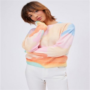 Hege kwaliteit Warmte Patchy Rainbow sweater mei lange mouwen