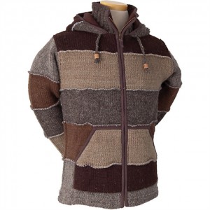Pánský svetr na zip s kombinací barev Patchwork fleece lemovaný svetr