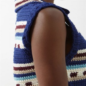 Oanpaste Dames V-hals Summer Crocheted Merino Sweater Vest