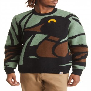 ເສື້ອຍືດແຂນຍາວ Duck Wool Blend Men's Crewneck Sweater