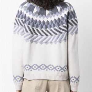 Hot rekisa basali turtleneck jacquard knit pullover