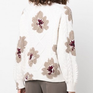 2023 Ny dame pullover Cashmere sweater med blomsterprint