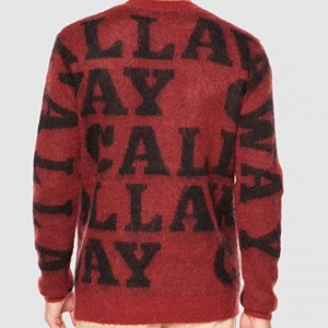 Sweater rajutan jacquard monogram mohair crewneck rajutan top pria.