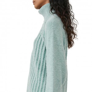 Mīksts džemperis sievietēm ar augstu kakla vienkrāsu ziemas džemperis sievietēm
