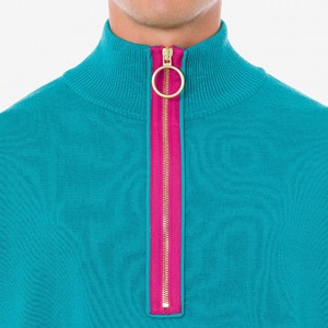 2023 Zakázkový vysoce kvalitní nový módní prstenový svetr s polo výstřihem pro muže