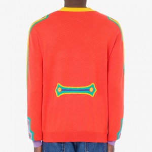 Осенне-зимний мужской вязаный кардиган, свитер с длинными рукавами и v-образным вырезом, жаккардовый свитер
