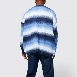 Custom Winter Long Sleeve Chunky Men's Cardigan Logo Knitwear Sweater