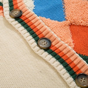 Ир-атлар урамында күп төсле картиналар трикотажлы свитер тирән V-муен ир-атлар өчен кышкы свитерны арттыралар