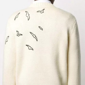 Žakárový pletený svetr s dlouhým rukávem pro muže