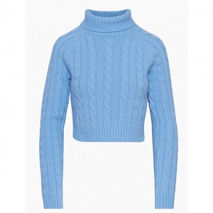 design versatile Pullover maglione a collo alto a trecce