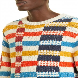 Broken Plaid Pattern Swiere Cotton Winter sweater foar manlju