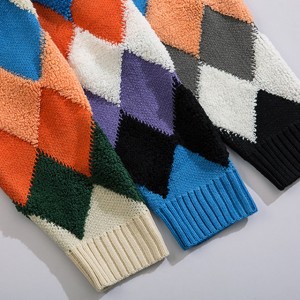 Vyriški gatvės drabužiai kelių spalvų „Cardgain“ megztas megztinis su V formos iškirpte, negabaritinis žieminis megztinis vyrams