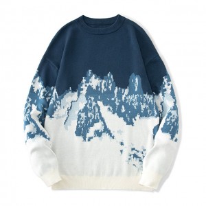 Heren Mountain Landscape Knitted Sweater