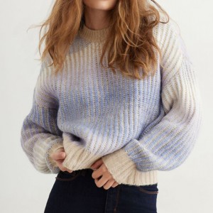Sweater bergaya lengan panjang 100% kasmir untuk wanita
