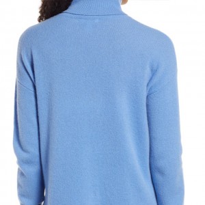 ፑልቨር ረጋ ያለ ወፍራም ጠንካራ ቀለም Cashmere Turtleneck Sweater