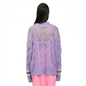 Chandail en tricot personnalisé Chandails à la mode pour femmes Pull en tricot torsadé à manches longues