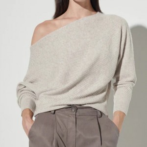 Dámský pletený svetr ve stylu ambiance napůl bez ramínek