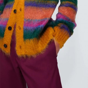Арнайы тоқылған свитер Ерлерге арналған джакварды могер кардиган жемпірі