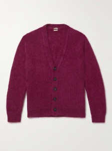 Op maat gemaakte bordeauxrode trui met lange mouwen van hoge kwaliteit voor heren