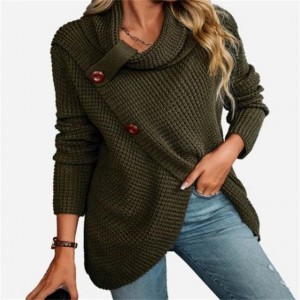 Läscht Special Design Massiv Faarf Turtleneck Fraen Pullover Sweater