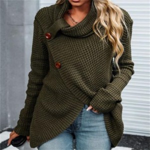 नवीनतम विशेष डिजाइन ठोस रंग Turtleneck महिला पुलओभर स्वेटर