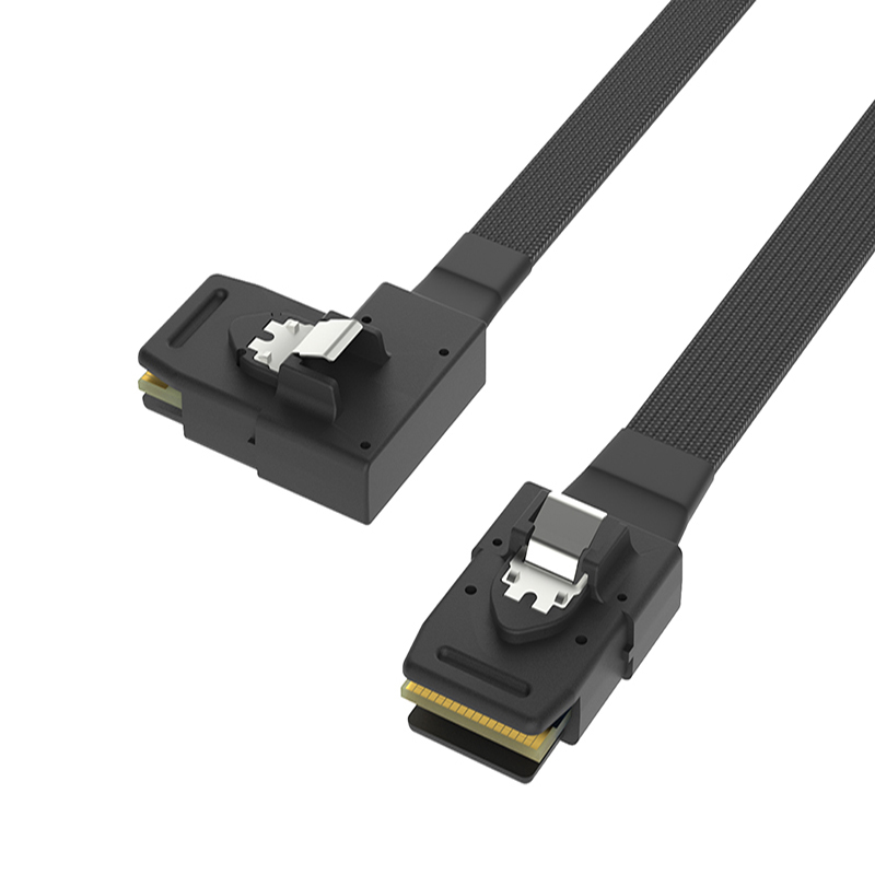 SFF-8087 Mini SAS 4i 36 pins til 36 pins høyre 90 grader vinklet kabel