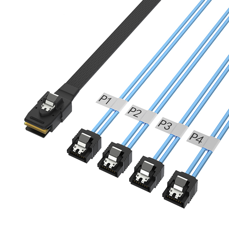 Mini SAS SFF-8087 36 Pin til 4 X 7 Pin SATA kabel