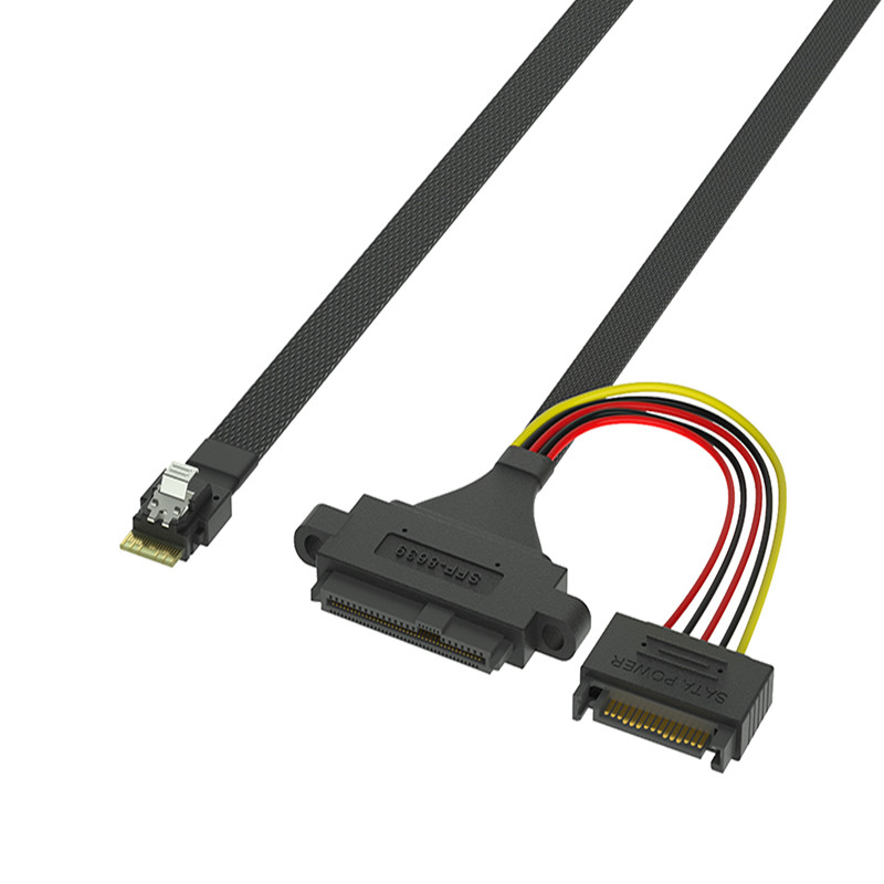 SlimSAS SFF8654 TO MINI SAS SFF8639 +15 Pin Power Cable