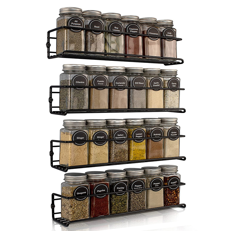 Set of 4PCS Spice Rack Organizer for Cabinets or Wall Mounts Featured Image