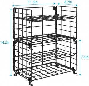 4-6-8-Tier Wall-Mounted or Countertops Stackable Storage Racks for Kitchen, Pantry, Cabinet, etc.