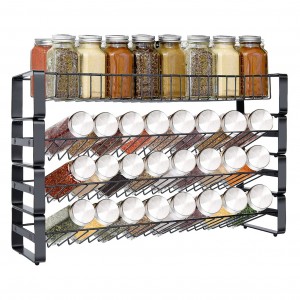 Kitchen Countertop Detachable 4 Tier Stackable Seasoning Spice Rack Organizer, Freestanding Spice Jar Organizer for Cabinet