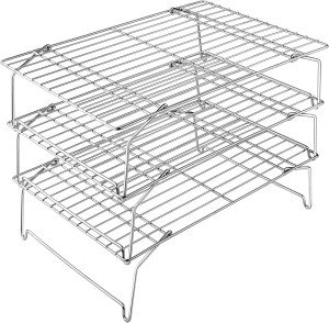 3-Tier Cooling Rack Set, P&P CHEF Stackable Stainless Steel Baking Cooling Roasting Cooking Racks
