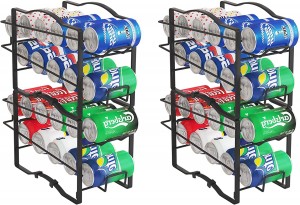 4 Pack Soda Can Organizer Rack for Pantry, Stackable Beverage Soda Can Storage Dispenser Holder