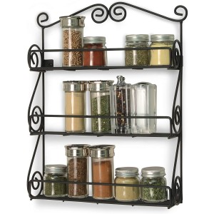 Factory Direct Sale wall mounted 3 tiers metal spice rack Spice Jars Holder Kitchen Spice Organizer
