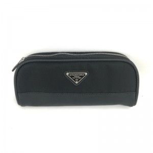 ກໍລະນີສໍສີດໍາ zipper pen case stationery bag zipper pouch pencil holder China OEM ໂຮງງານຜະລິດ