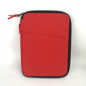 Slitstark bärbar röd passhållare med blixtlåsstängning med pennficka genomskinligt mesh rutnät blixtlåsficka lättviktsfodral för affärskontorsskola för alla åldrar