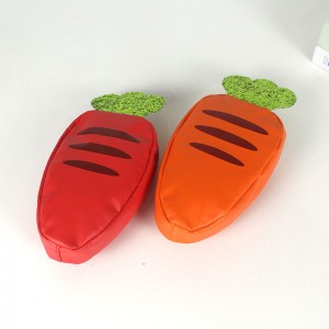 Ryškūs imituoti 3D morkų odos blizgučiai su užtrauktuku Galimos 2 spalvų pieštuko maišelis tušinuko dėklas tualeto reikmenų maišelis didelės talpos Kinijos OEM gamyklos tiekimas