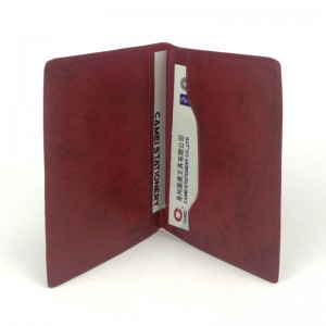 Rouge mince léger portable porte-carte sac de carte de visite organisateur plié compartiments à cartes pour bureau d'affaires pour hommes femmes