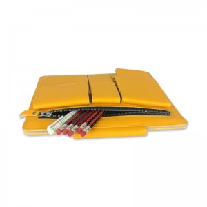 Fermeture à glissière en cuir PU jaune pochette pour iPad pochette pour tablette portefeuille organisateur padfolio usine de porcelaine